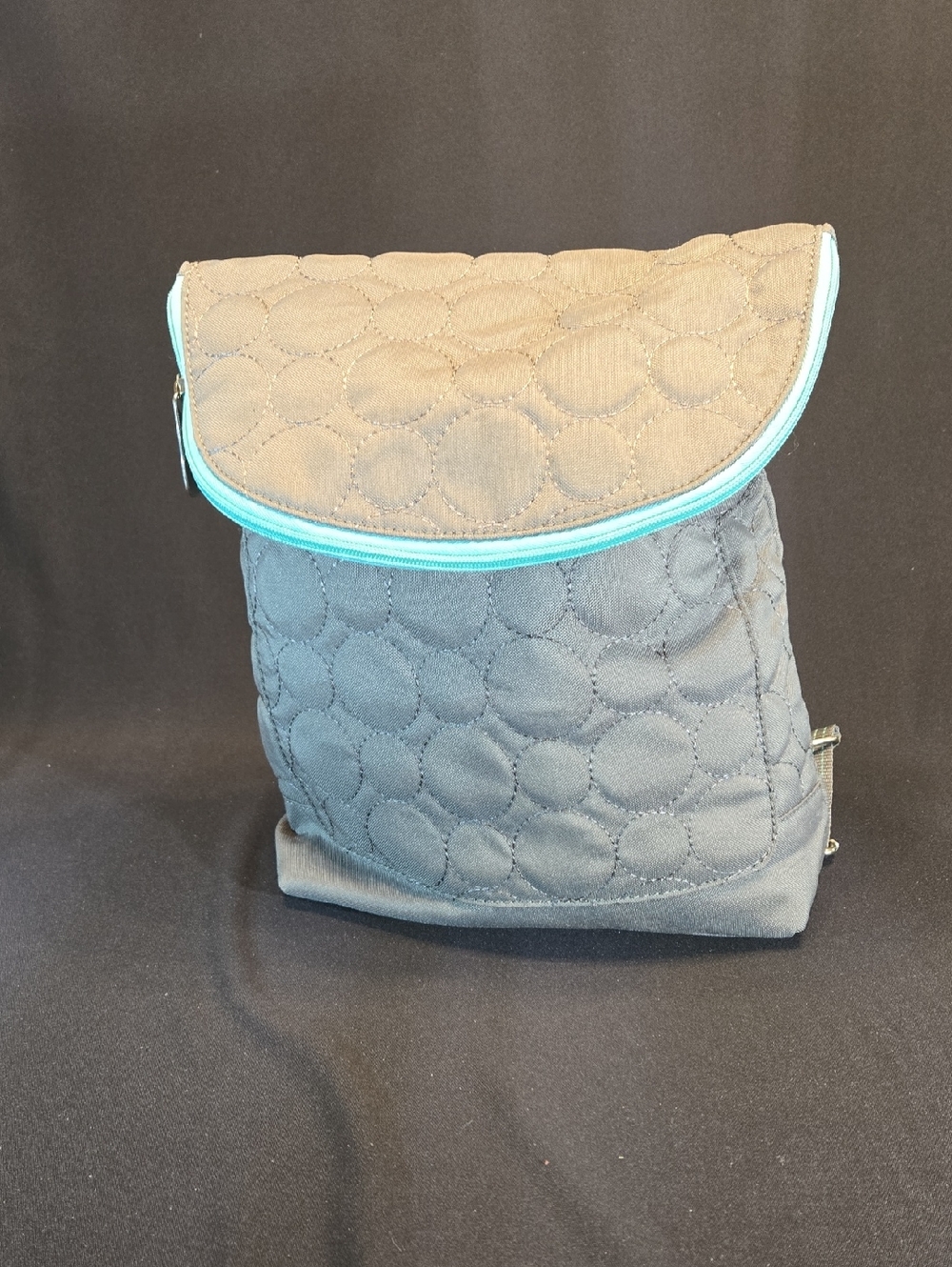 Vary you thirty-one Gray Quilted Crossbody with Teal Trim
